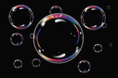 sabun köpükleri siyah arkaplanda