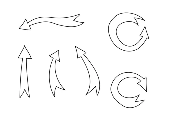 Handgezeichnete Einfache Sammlung Von Banner Pfeilen — Stockvektor