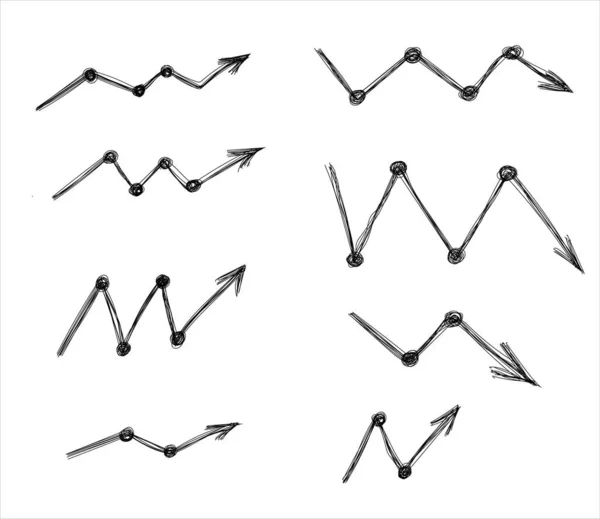 Handgezeichnete Graphiken Für Das Wirtschaftswachstum — Stockvektor