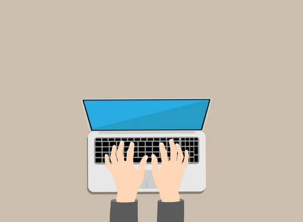 Businessman Hands Typing Laptop Flat Illustration — Stock Photo, Image