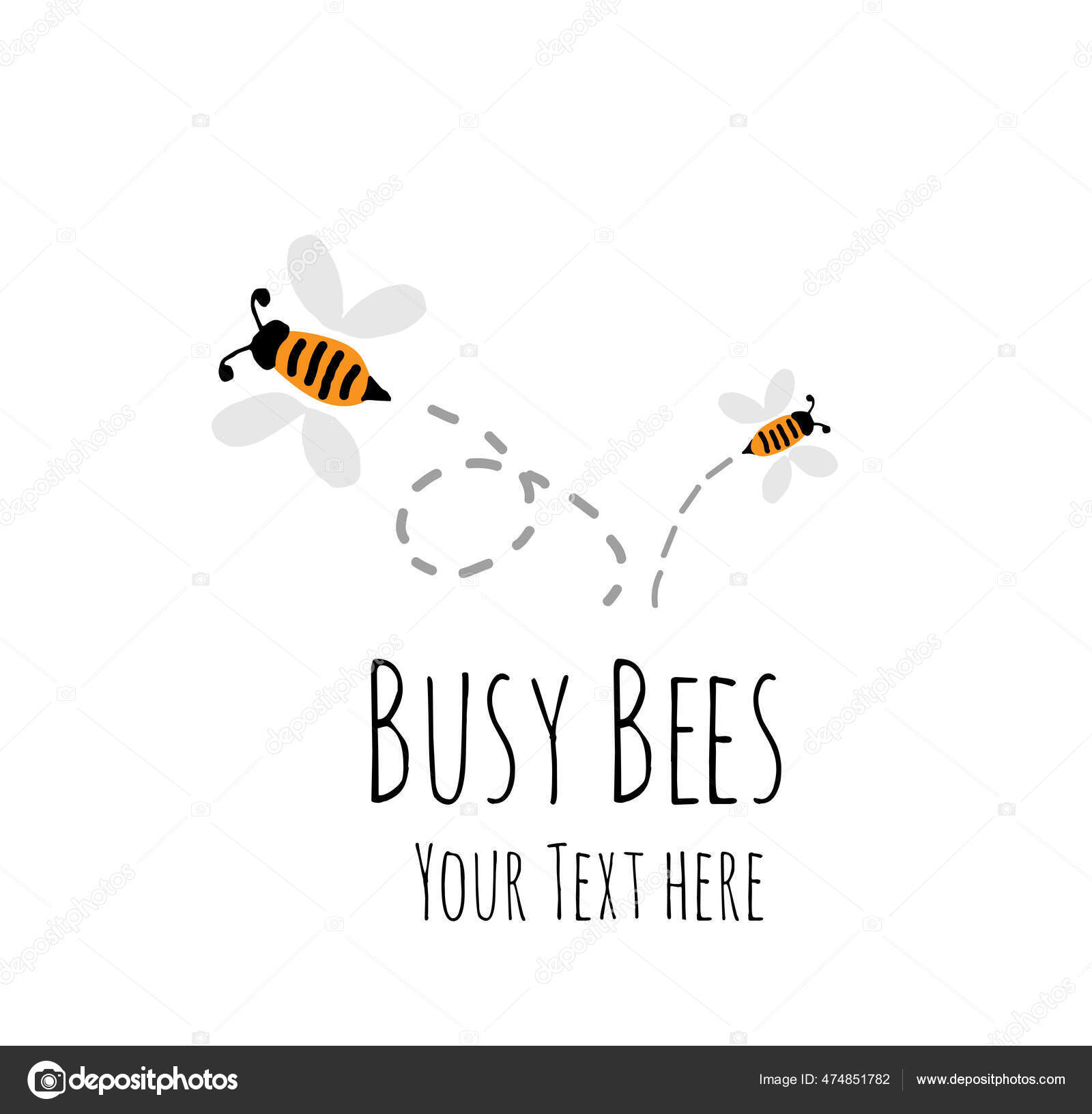 Hand Drawn Busy Bees Flight Traces Stock Vector Image by ©ConTexture