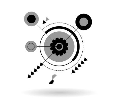 Basit Minimalist Soyut Teknoloji Tasarımı Fütürist Tek Krom. Grafik tasarım elemanları ve kaynak vektör sanatı