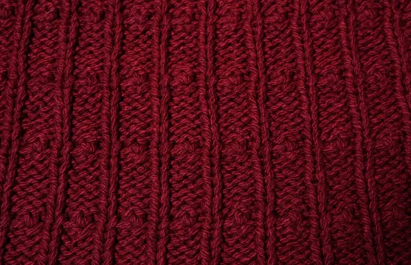 Red Fabric Texture Woven Wool Yarn — Stock Photo, Image