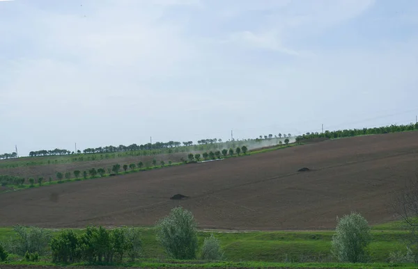 Plowing Field Spring May — Fotografia de Stock