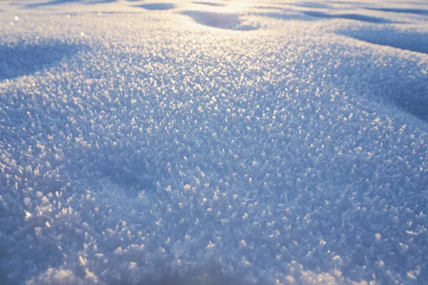 Snow with ice crystals in the cold as a background.