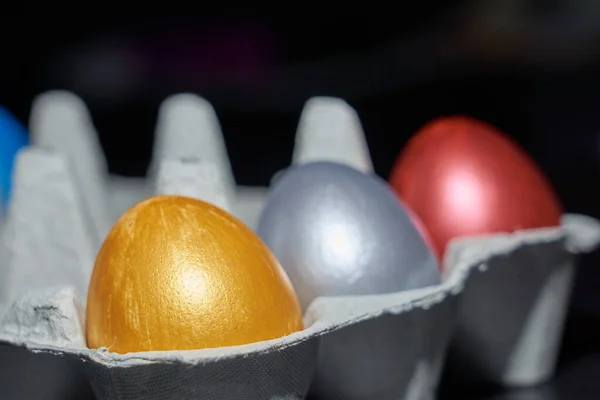 Colored pearly coloured eggs for Easter