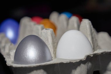 Colored pearly coloured eggs for Easter