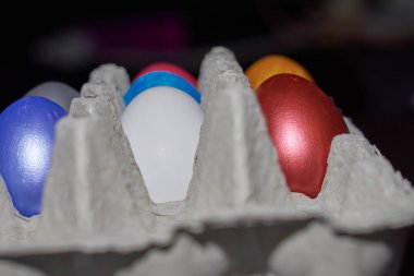 Colored pearly coloured eggs for Easter