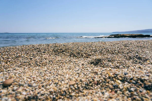 Sable Grossier Sur Une Plage Tropicale Mer Égée Crète — Photo