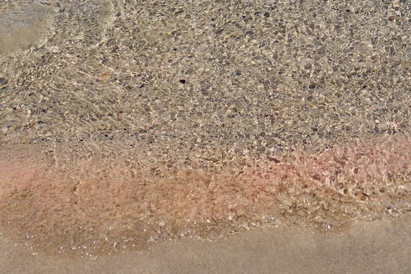 Ondas Claras Areia Colorida Praia Tropical Areia Creta Grécia — Fotografia de Stock