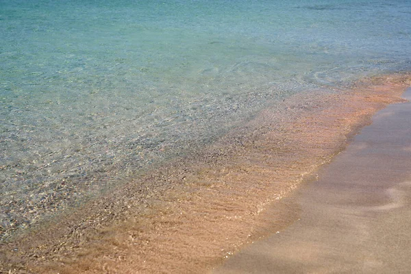 Heldere Golven Tropisch Zandstrand Kreta Griekenland — Stockfoto