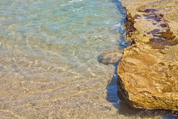 Surface Clear Water Tropical Sandy Beach Crete Greece — Stock Photo, Image