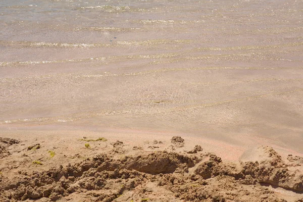 Ondas Claras Areia Colorida Praia Tropical Areia Creta Grécia — Fotografia de Stock