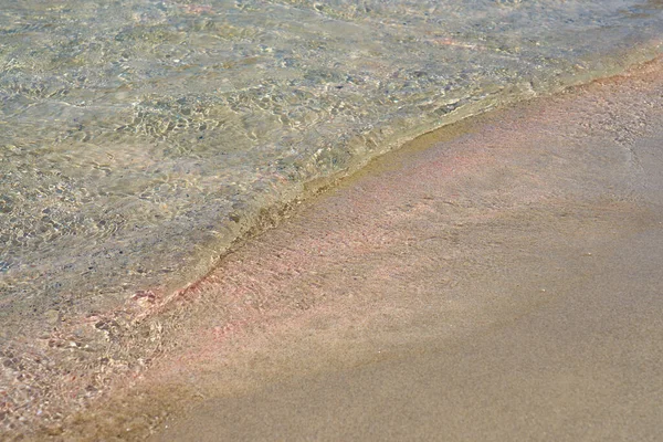 Heldere Golven Kleurrijk Zand Tropisch Zandstrand Kreta Griekenland — Stockfoto