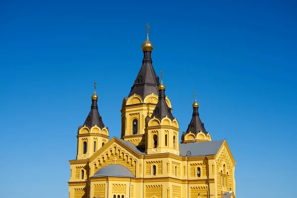 Catedral Alexander Nevsky Nizhny Novgorod Com Céu Azul Fundo — Fotografia de Stock