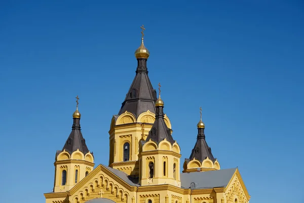 Alexander Nevsky Catedral Nizhny Novgorod Con Cielo Azul Fondo —  Fotos de Stock