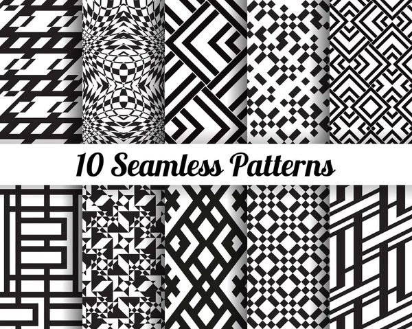 Set of 10 Abstract patterns — Stock Vector