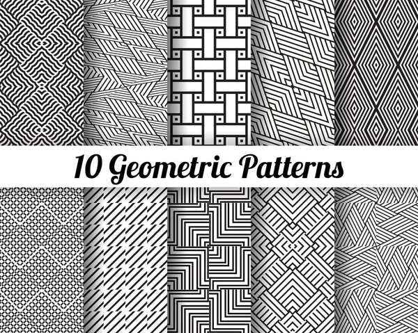 Set of 10 Abstract patterns — Stock Vector