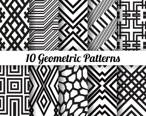 Set van 10 abstracte patronen — Stockvector