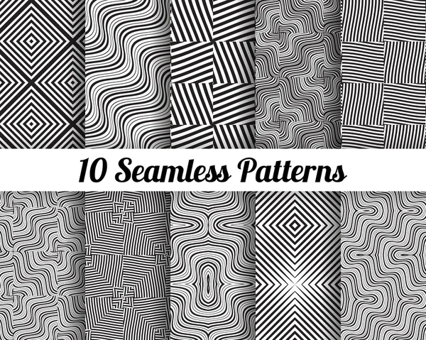 Set van 10 abstracte patronen — Stockvector