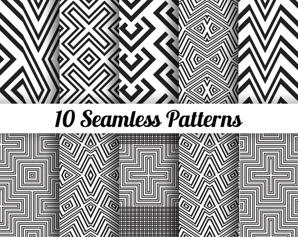 Set of 10 Abstract patterns — Stock Vector