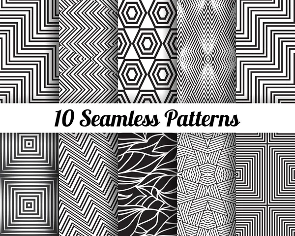 Set of 10 Abstract patterns — Stock Vector