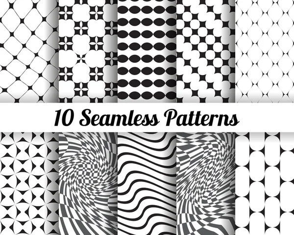 Uppsättning 10 abstrakta mönster — Stock vektor