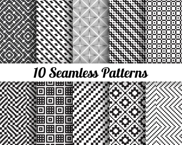 Uppsättning 10 abstrakta mönster — Stock vektor