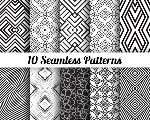 Set of 10 Abstract patterns — Stock Vector