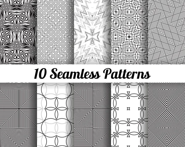 Conjunto de 10 patrones abstractos — Archivo Imágenes Vectoriales