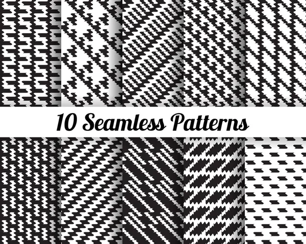 Satz von 10 abstrakten Mustern — Stockvektor