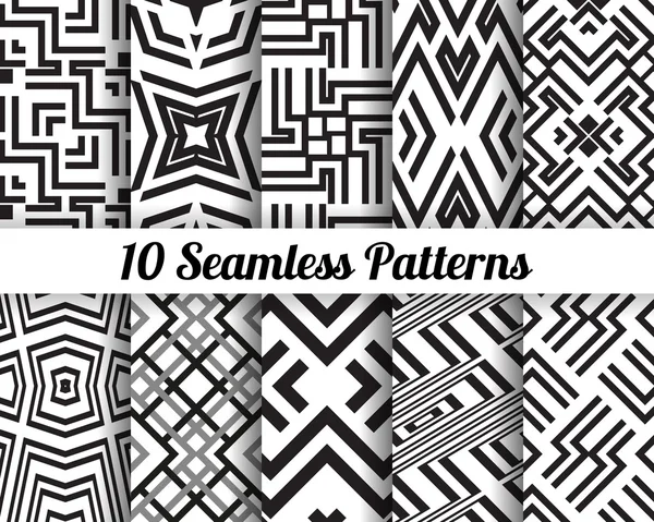 Set of 10 Abstract patterns — Stock Vector