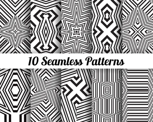 Conjunto de 10 patrones abstractos — Vector de stock