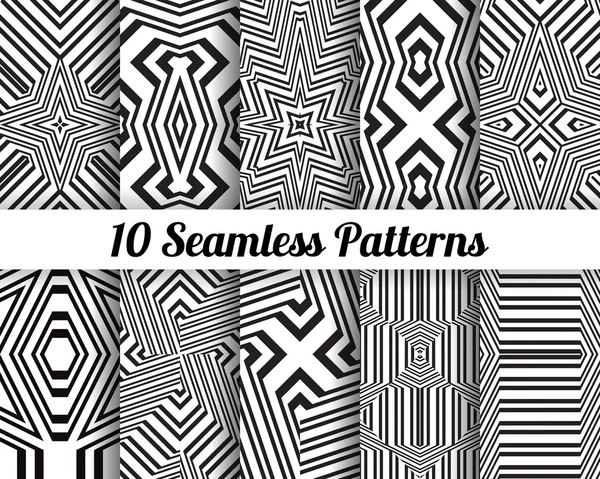 Set of 10 Abstract patterns — Stock Vector