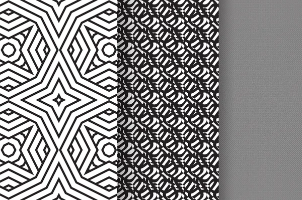 Набор из 3 абстрактных шаблонов — стоковый вектор