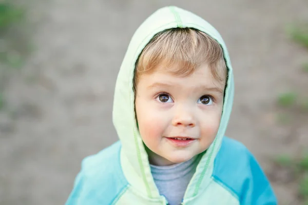 Portrait of cute expressive funny blond kid — Stock Photo, Image