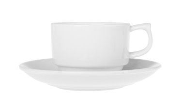 uçan daire beyaz zemin üzerine izole ile kahve Kupası