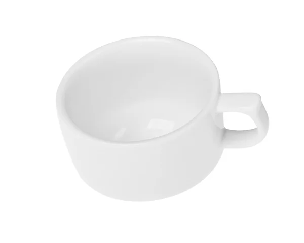 Tasse de café avec soucoupe isolée sur fond blanc — Photo
