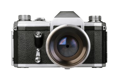 Beyaz arka plan üzerinde izole retro fotoğraf makinesi