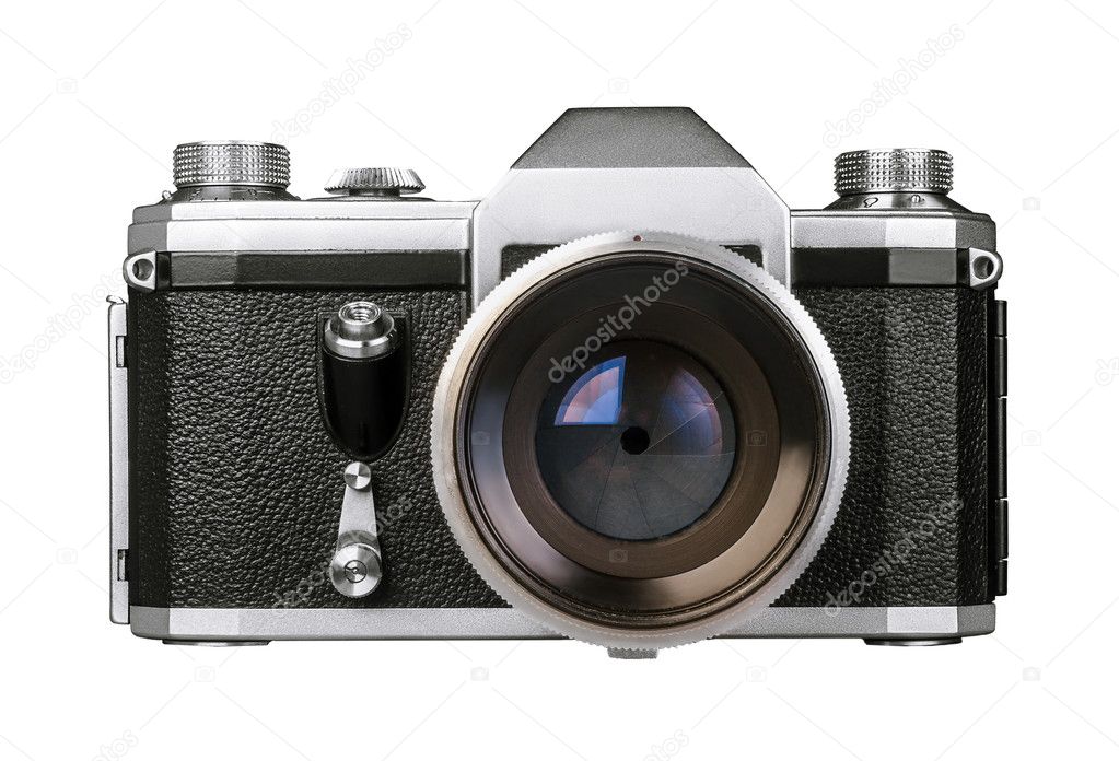 retro photo camera isolated on white background