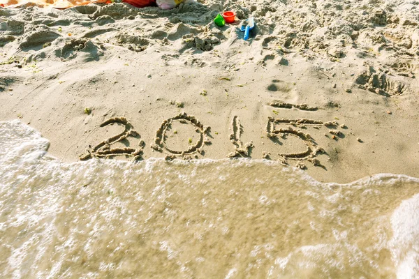 Año 2015 en la playa para el fondo — Foto de Stock