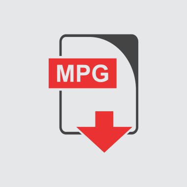 MPG dosya simge vektör düz