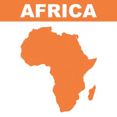 Afrika Haritası. Vektör düz