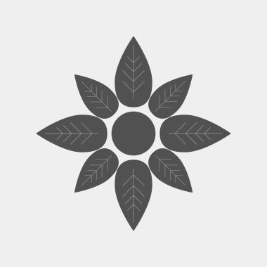 Çiçek simge vektör düz