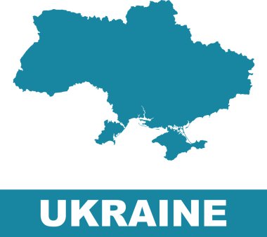 Ukrayna harita beyaz arka plan üzerinde. Düz vektör