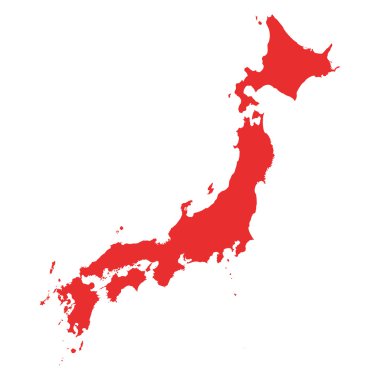 Japonya vektör harita beyaz arka plan üzerinde