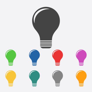 Işık lamba işareti simgesi. Düz vektör