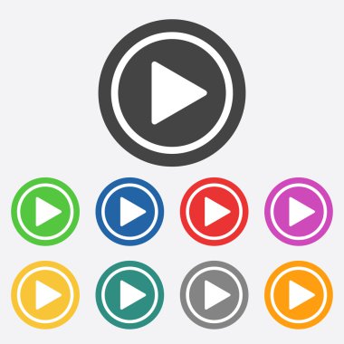 Düğme web simgesi oynamak. Düz vektör çizim