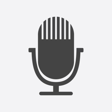 Mikrofon simgesi. Düz vektör çizim