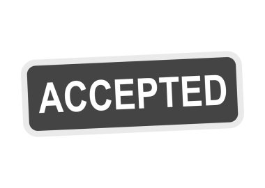 Kabul edilen vektör damgası. Düz vektör çizim